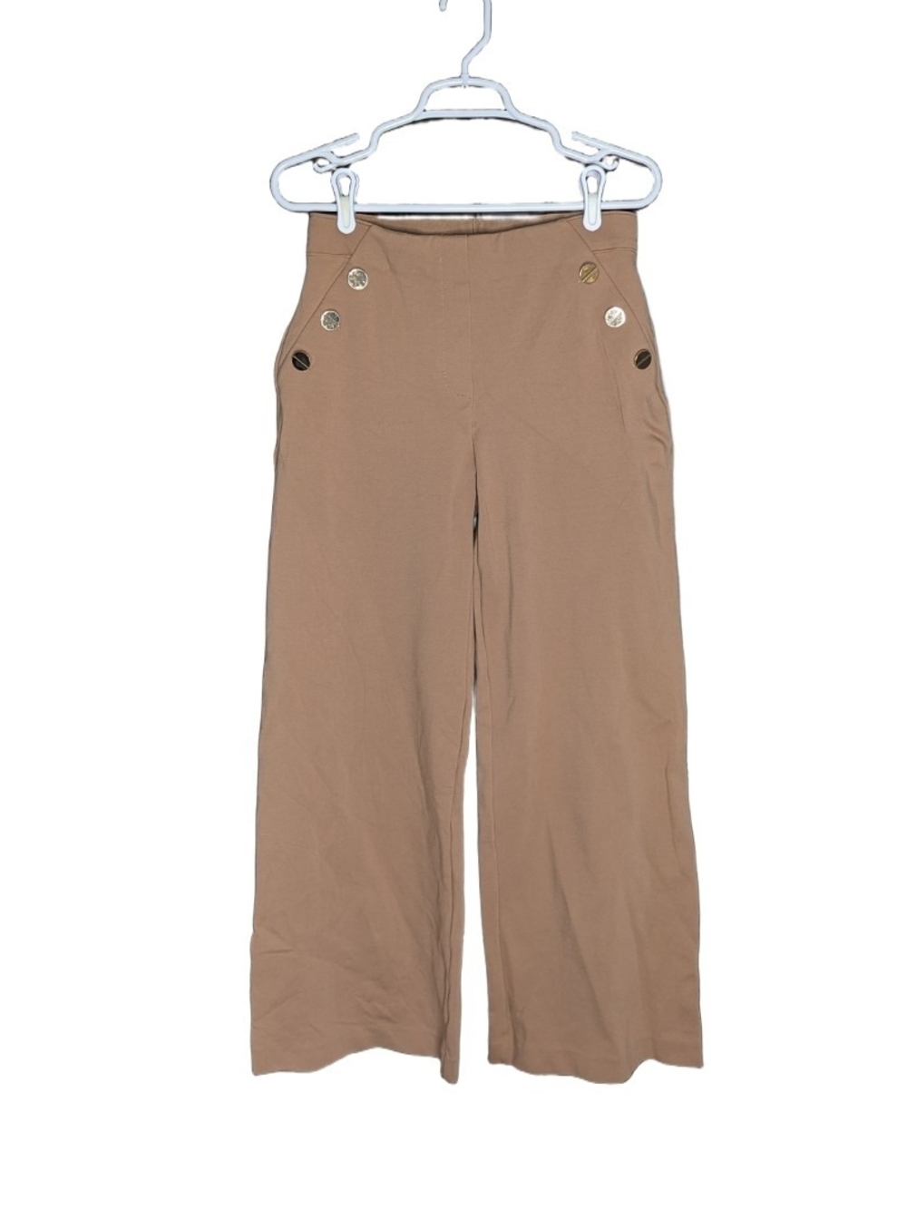 Spanx The Perfect Pant Ponte Nautical Wide Leg Pants Toffee Brown Size M Petite